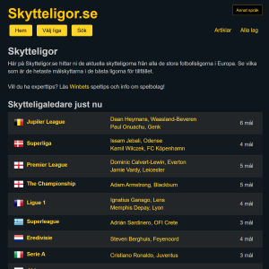 Skytteligor.se, TopScorersFootball.com, TopTorschtzen.de ...